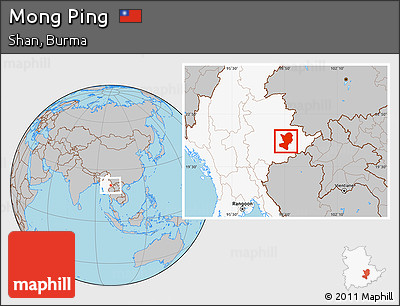 Gray Location Map of Mong Ping, highlighted country