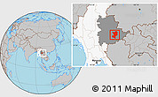 Gray Location Map of Mong Ping, highlighted country, highlighted parent region