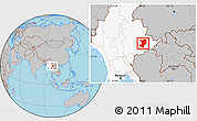 Gray Location Map of Mong Ping, highlighted country