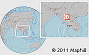 Gray Location Map of Mong Ping, highlighted parent region, within the entire country, hill shading