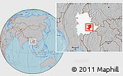 Gray Location Map of Mong Ping, highlighted parent region, hill shading