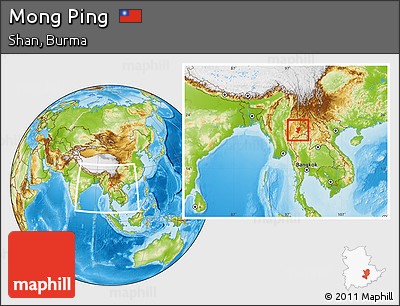 Physical Location Map of Mong Ping, within the entire country