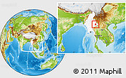 Physical Location Map of Mong Ping, highlighted country, within the entire country