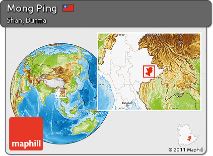 Physical Location Map of Mong Ping, highlighted country