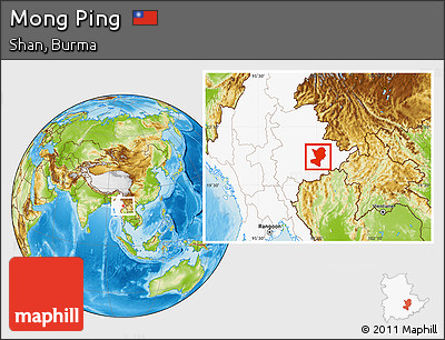 Physical Location Map of Mong Ping, highlighted country