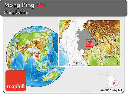 Physical Location Map of Mong Ping, highlighted country, highlighted parent region