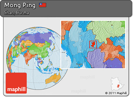 Political Location Map of Mong Ping