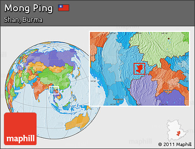 Political Location Map of Mong Ping