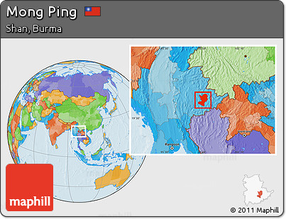 Political Location Map of Mong Ping