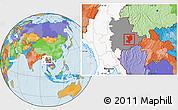 Political Location Map of Mong Ping, highlighted country, highlighted parent region