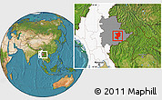 Satellite Location Map of Mong Ping, highlighted country, highlighted parent region