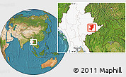 Satellite Location Map of Mong Ping, highlighted country