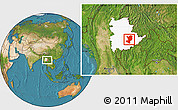 Satellite Location Map of Mong Ping, highlighted parent region