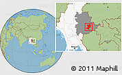 Savanna Style Location Map of Mong Ping, highlighted country, highlighted parent region