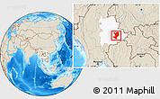 Shaded Relief Location Map of Mong Ping, highlighted parent region