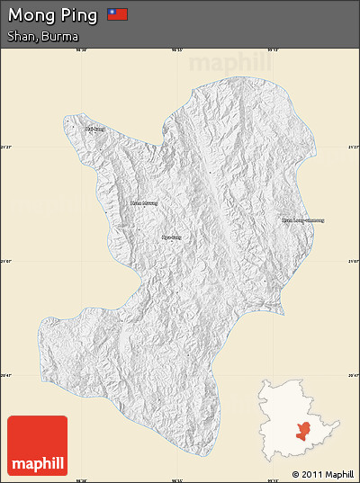 Classic Style Map of Mong Ping, single color outside