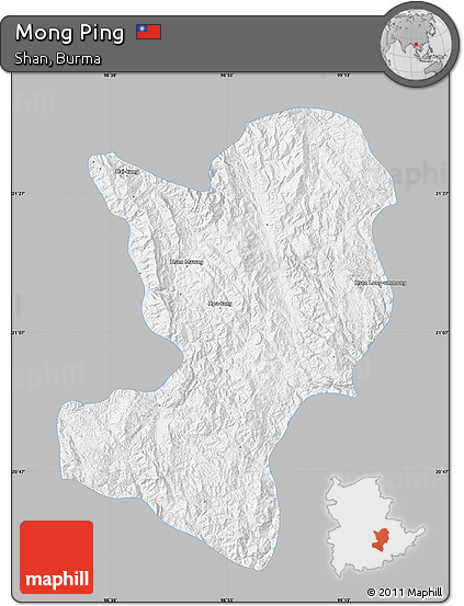 Gray Map of Mong Ping, single color outside