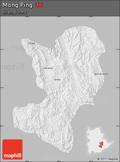 Gray Map of Mong Ping, single color outside