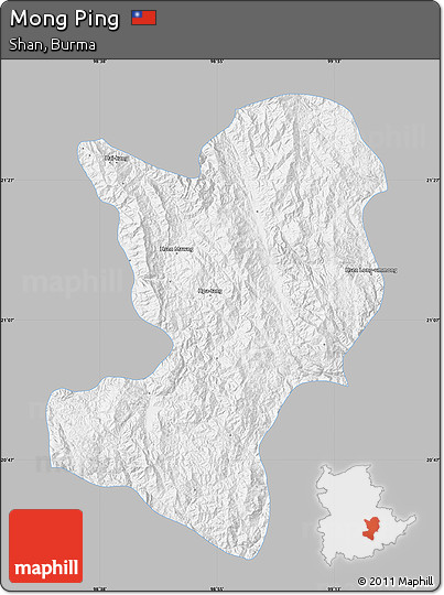 Gray Map of Mong Ping, single color outside