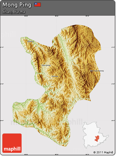 Physical Map of Mong Ping, cropped outside