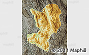 Physical Map of Mong Ping, darken, semi-desaturated