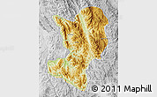 Physical Map of Mong Ping, lighten, desaturated