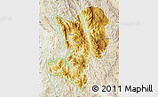 Physical Map of Mong Ping, lighten