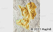 Physical Map of Mong Ping, lighten, semi-desaturated