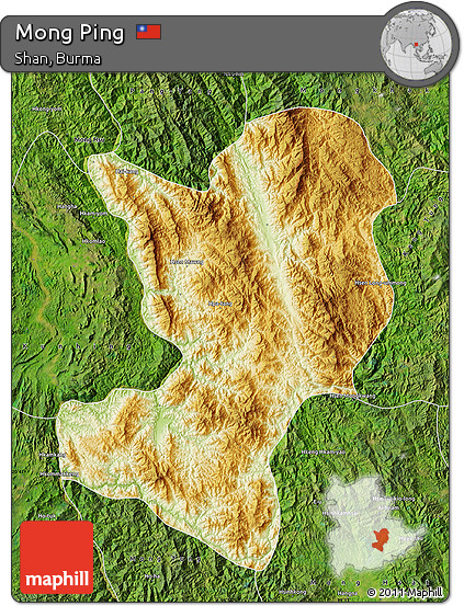 Physical Map of Mong Ping, satellite outside