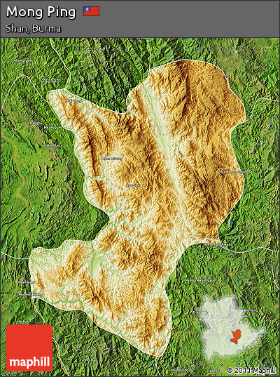 Physical Map of Mong Ping, satellite outside