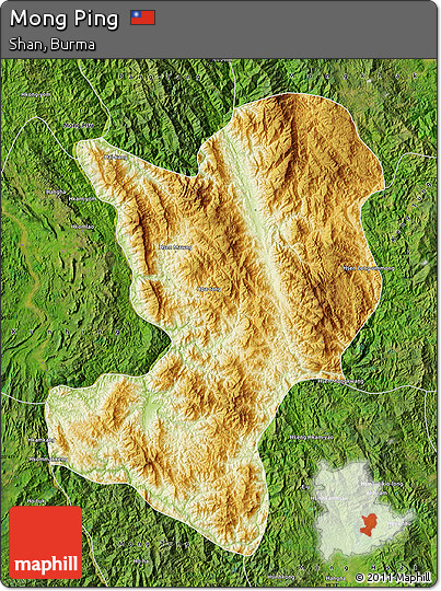 Physical Map of Mong Ping, satellite outside