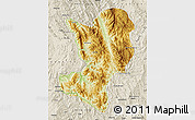 Physical Map of Mong Ping, shaded relief outside