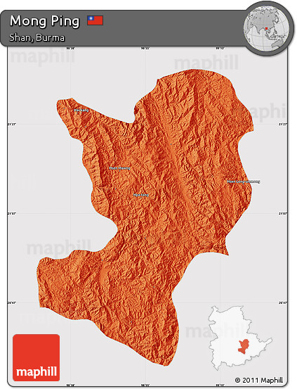 Political Map of Mong Ping, cropped outside