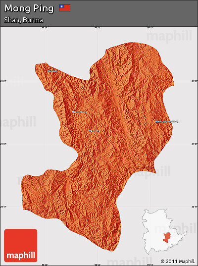 Political Map of Mong Ping, cropped outside
