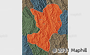 Political Map of Mong Ping, darken, semi-desaturated