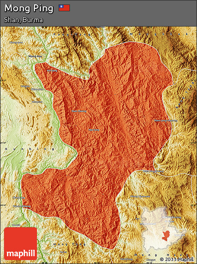Political Map of Mong Ping, physical outside