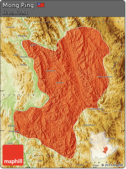 Political Map of Mong Ping, physical outside