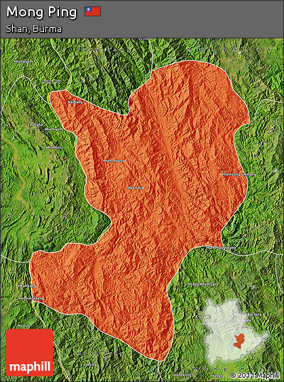 Political Map of Mong Ping, satellite outside