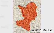 Political Map of Mong Ping, shaded relief outside