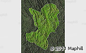 Satellite Map of Mong Ping, darken, semi-desaturated