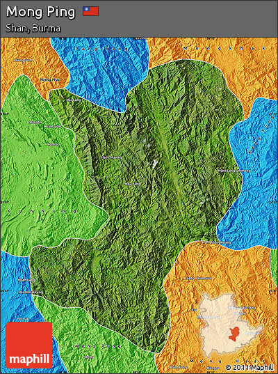 Satellite Map of Mong Ping, political outside