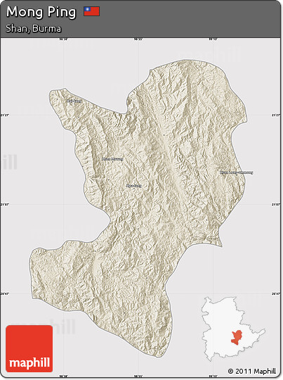 Shaded Relief Map of Mong Ping, cropped outside