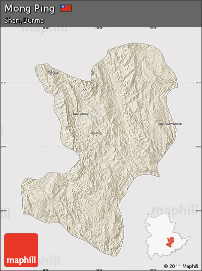 Shaded Relief Map of Mong Ping, cropped outside