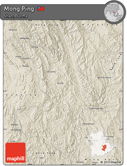 Shaded Relief Map of Mong Ping