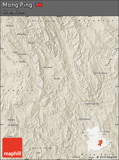 Shaded Relief Map of Mong Ping