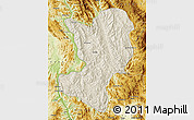 Shaded Relief Map of Mong Ping, physical outside