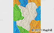 Shaded Relief Map of Mong Ping, political outside
