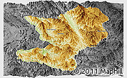 Physical Panoramic Map of Mong Ping, darken, desaturated