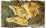 Physical Panoramic Map of Mong Ping, darken