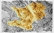 Physical Panoramic Map of Mong Ping, desaturated